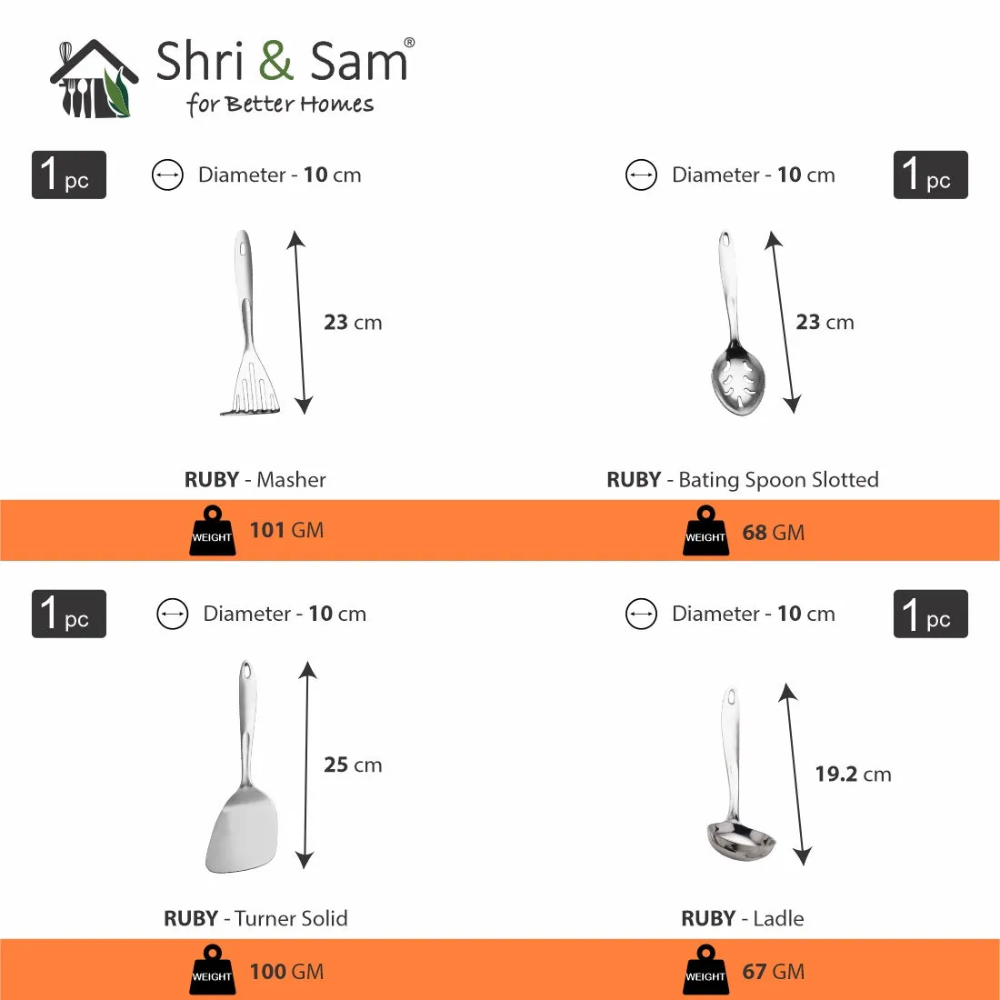 Stainless Steel Serving Tool Series Ruby