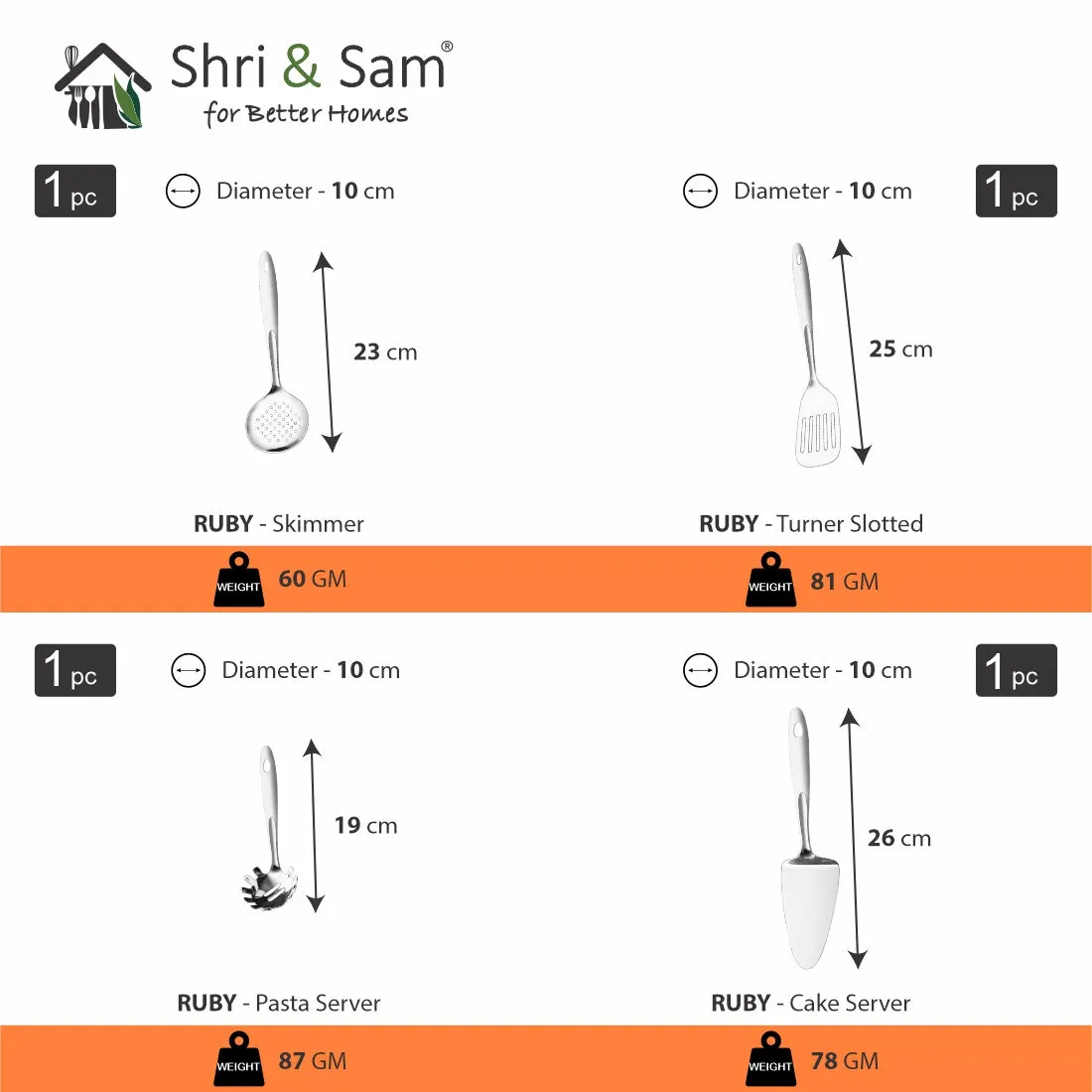 Stainless Steel Serving Tool Series Ruby