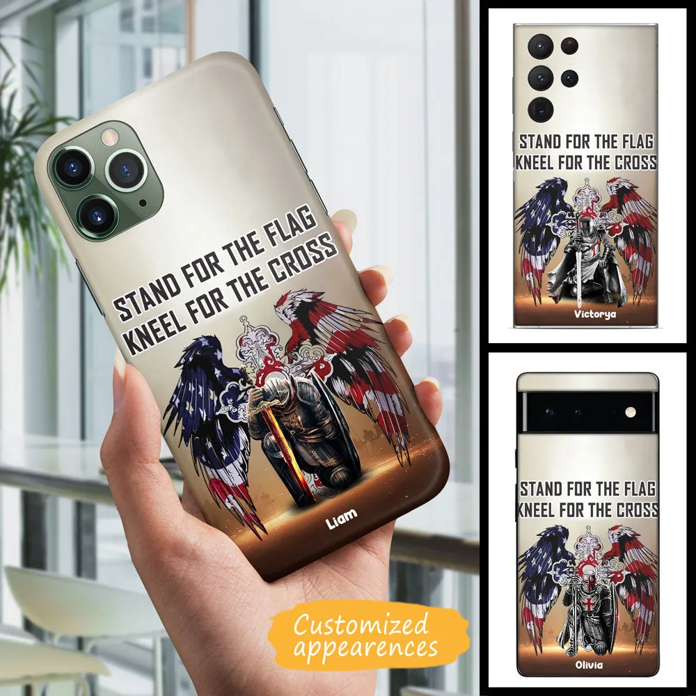 Stand For The Flag Kneel For The Cross Personalized Phone Case - Christian Phone Case - Bible Verse Phone Case