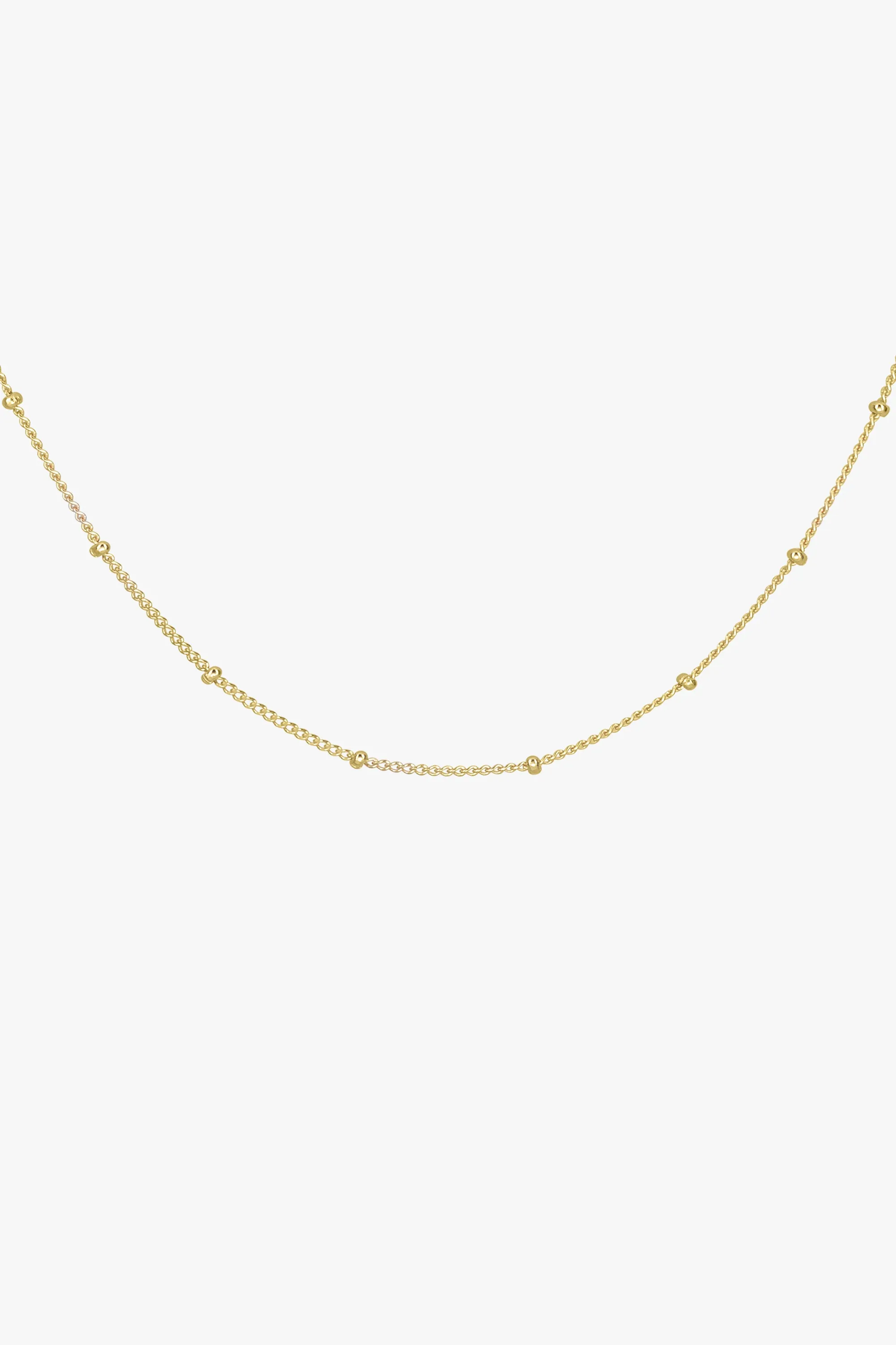 Stud chain necklace gold plated (45cm & 55cm)