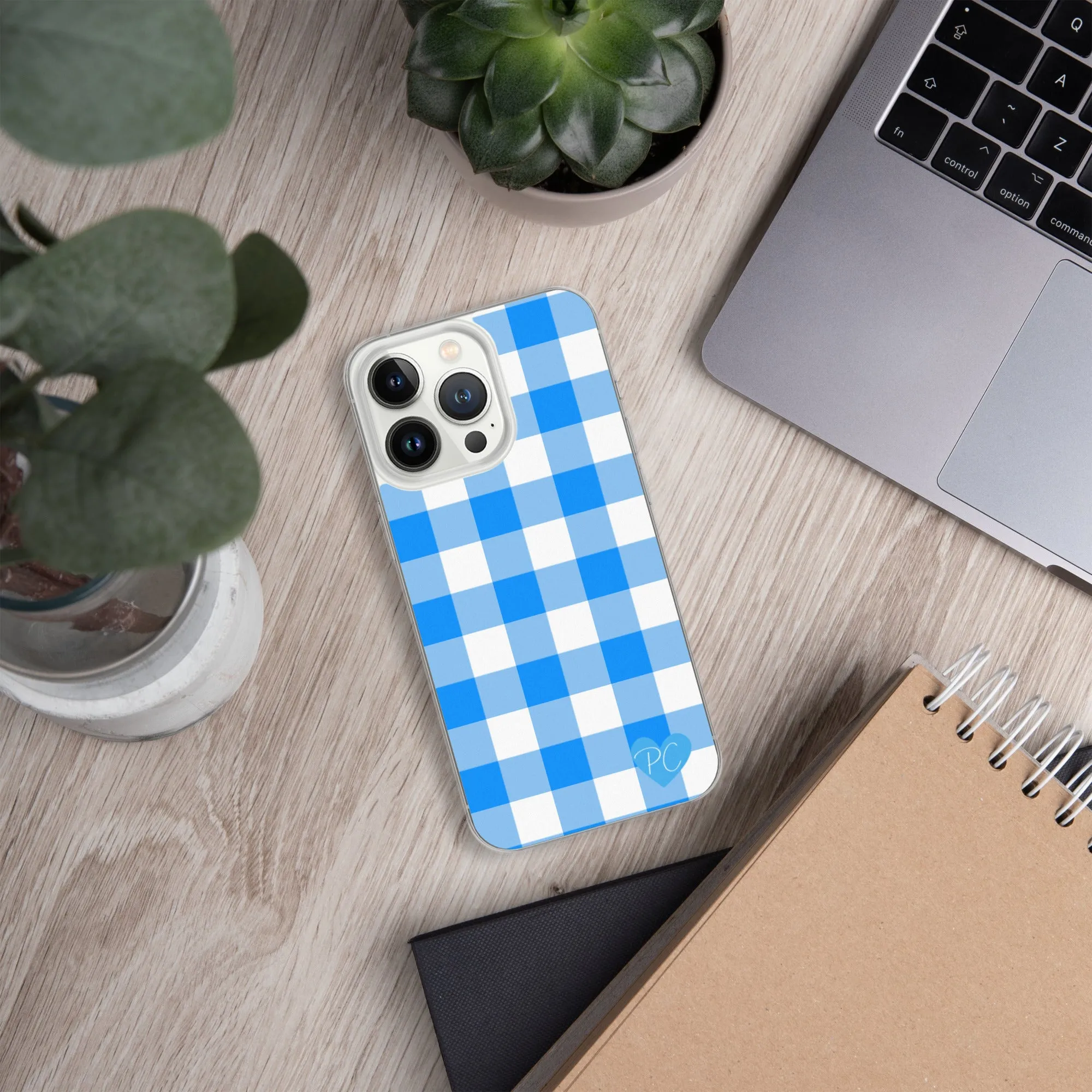 Sunday Afternoon Vintage Blue Gingham Print  iPhone Case | Pinup Couture