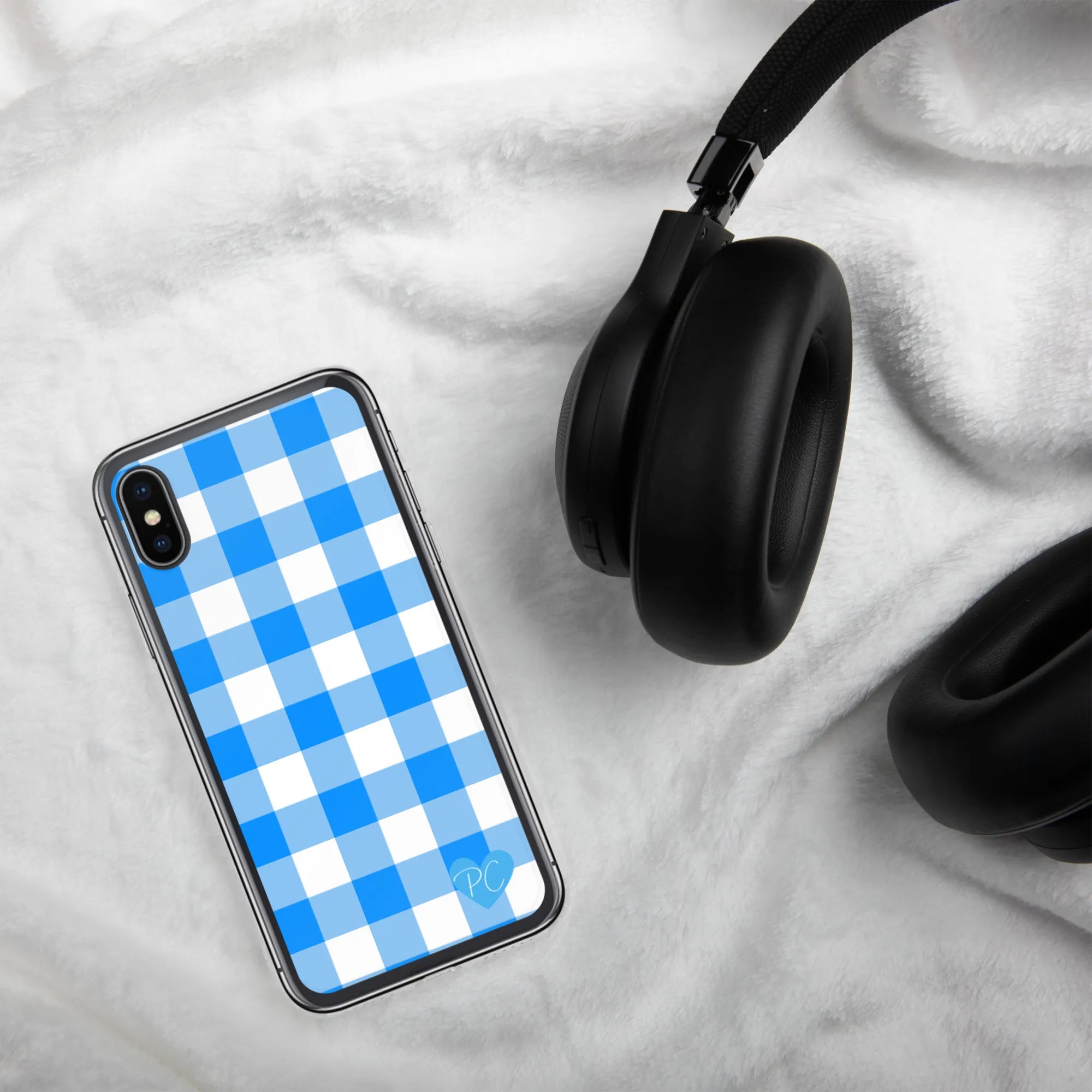 Sunday Afternoon Vintage Blue Gingham Print  iPhone Case | Pinup Couture