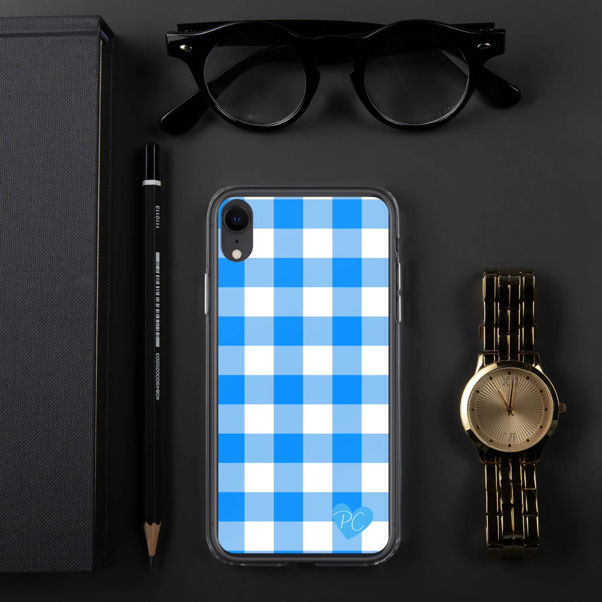 Sunday Afternoon Vintage Blue Gingham Print  iPhone Case | Pinup Couture