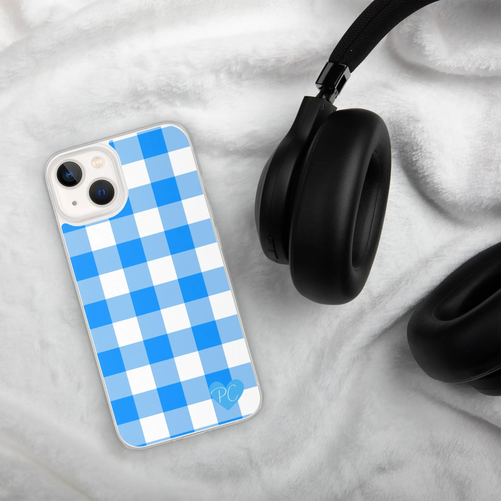 Sunday Afternoon Vintage Blue Gingham Print  iPhone Case | Pinup Couture