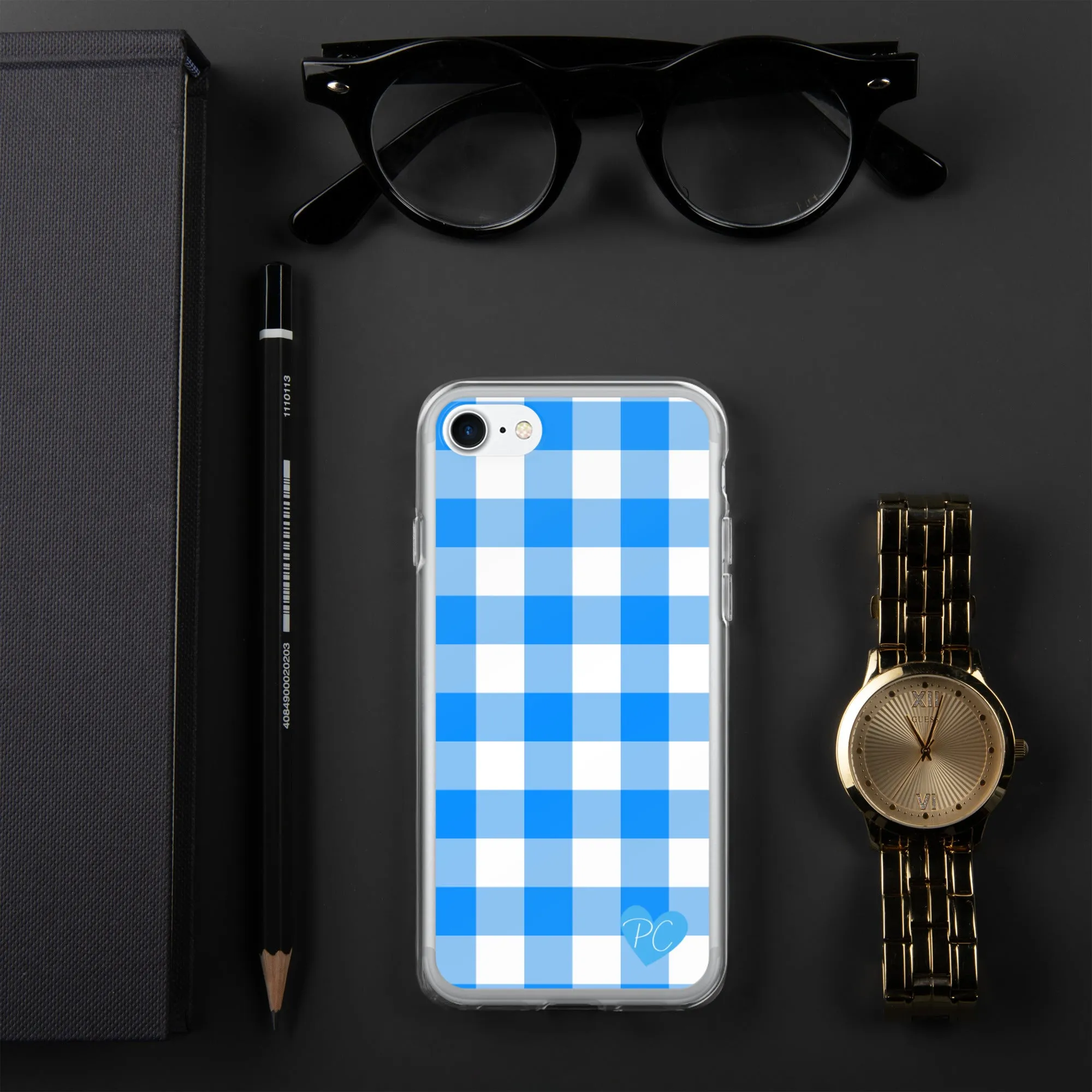 Sunday Afternoon Vintage Blue Gingham Print  iPhone Case | Pinup Couture