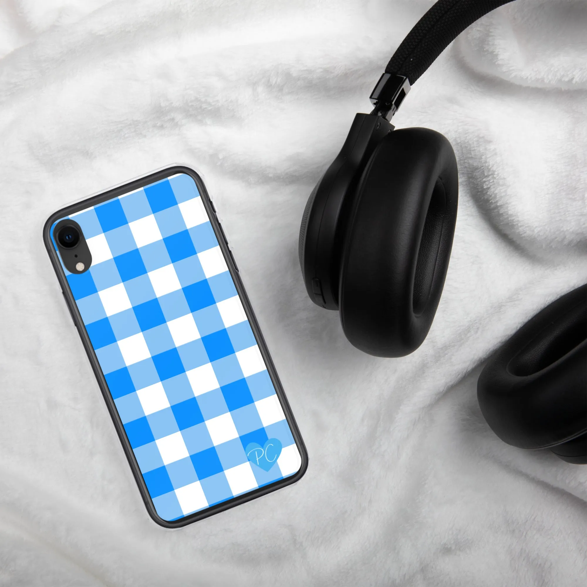 Sunday Afternoon Vintage Blue Gingham Print  iPhone Case | Pinup Couture