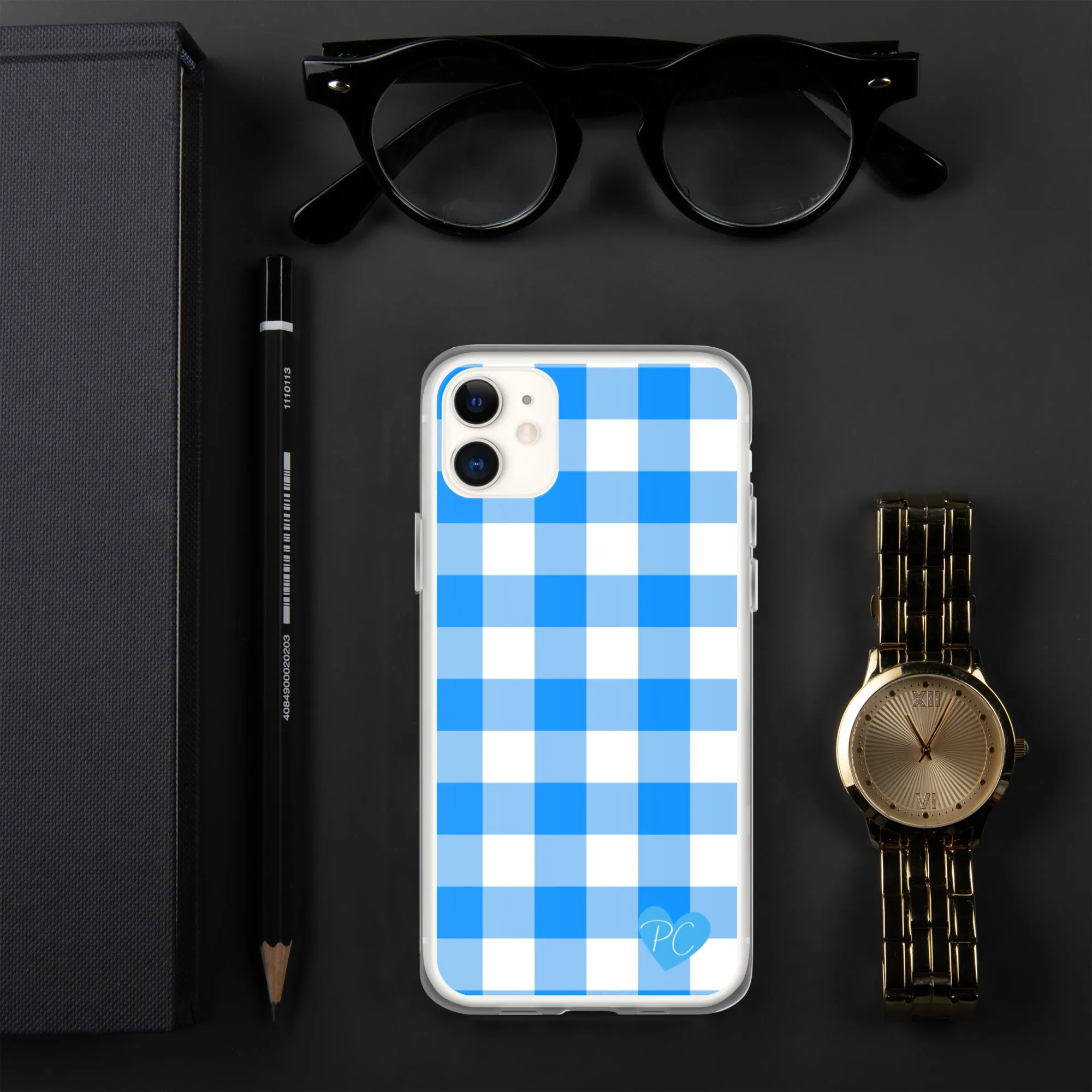 Sunday Afternoon Vintage Blue Gingham Print  iPhone Case | Pinup Couture