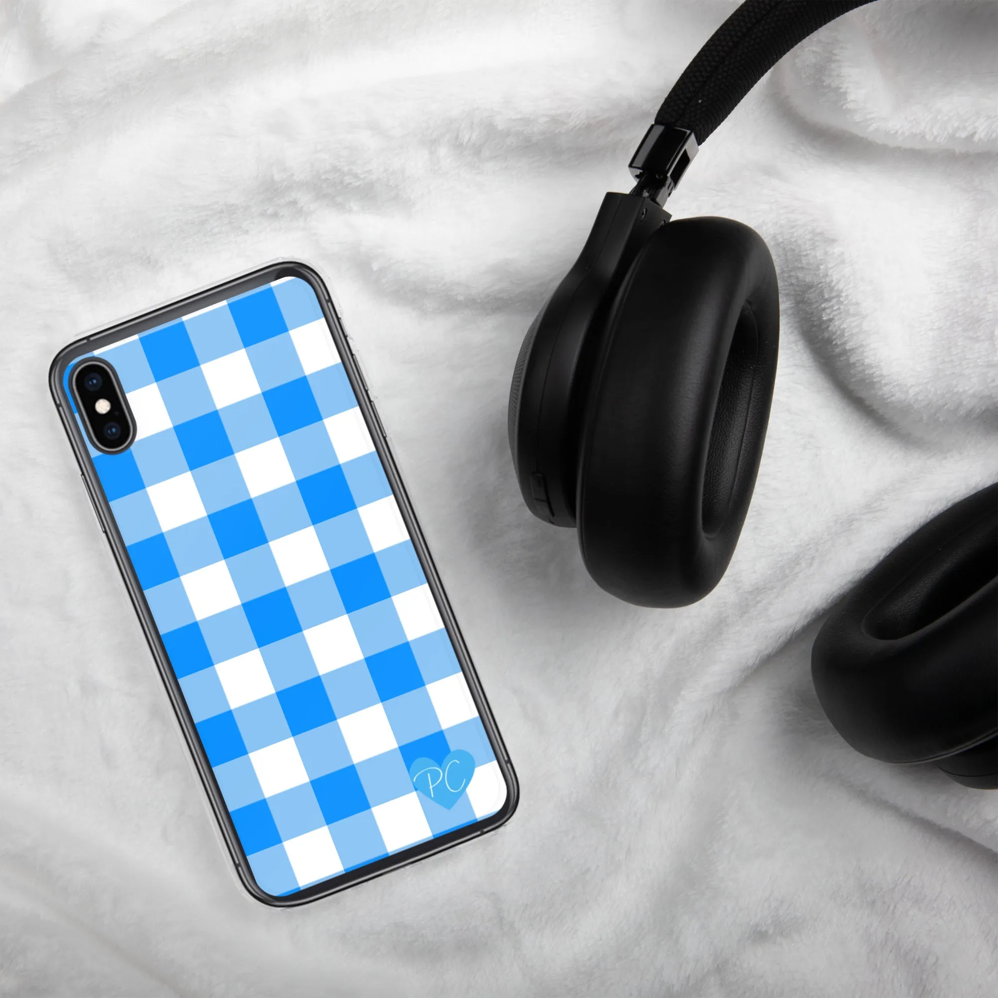 Sunday Afternoon Vintage Blue Gingham Print  iPhone Case | Pinup Couture