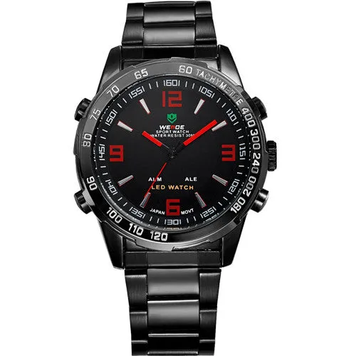 Top Watches Men Luxury Brand WEIDE Fashion & Casual Wrist LED Series Analog Digital Display 3ATM Waterproof Popular Watches