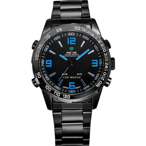 Top Watches Men Luxury Brand WEIDE Fashion & Casual Wrist LED Series Analog Digital Display 3ATM Waterproof Popular Watches