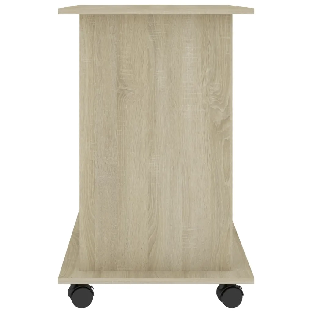 vidaXL Computer Desk White and Sonoma Oak 80x50x75 cm Engineered Wood