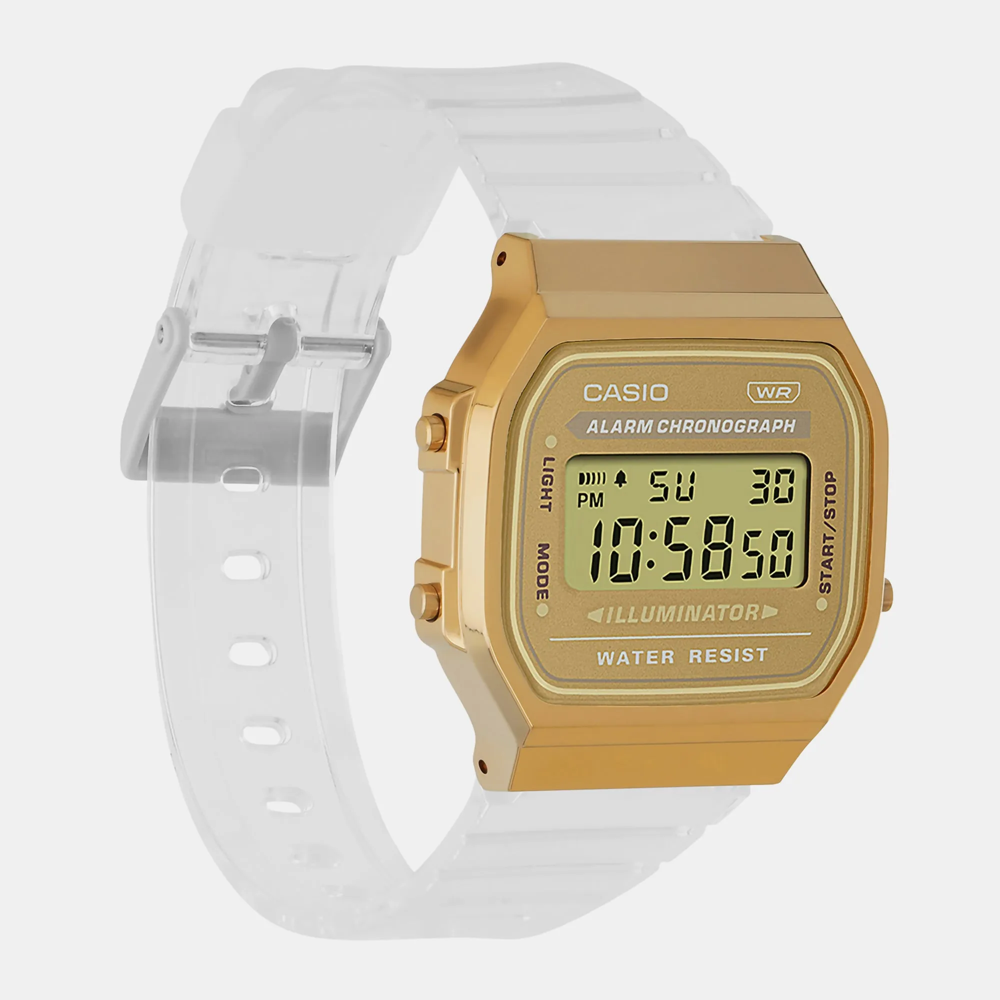 Vintage Gold Unisex Digital Resin Watch D307 - A168XESG-9ADF