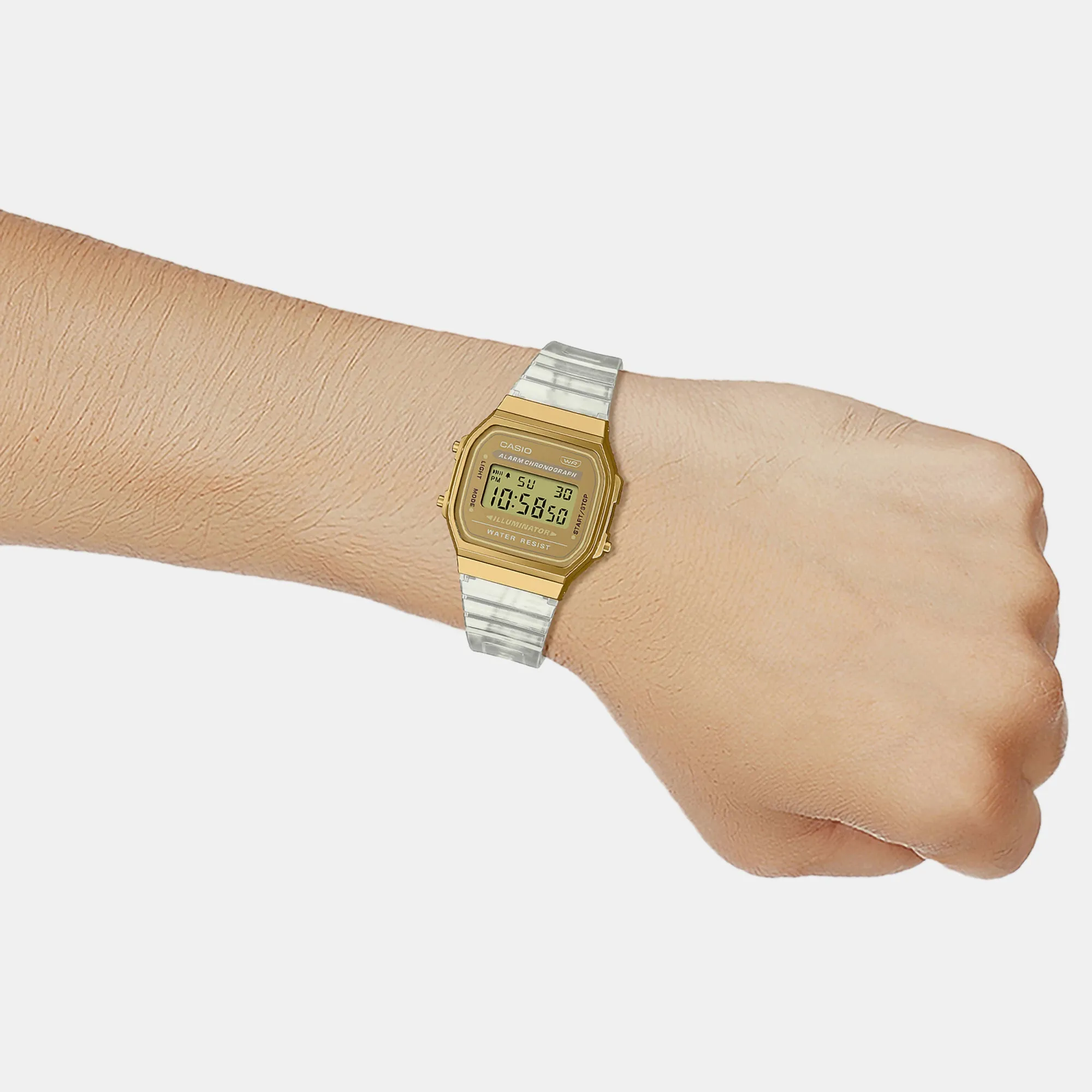 Vintage Gold Unisex Digital Resin Watch D307 - A168XESG-9ADF