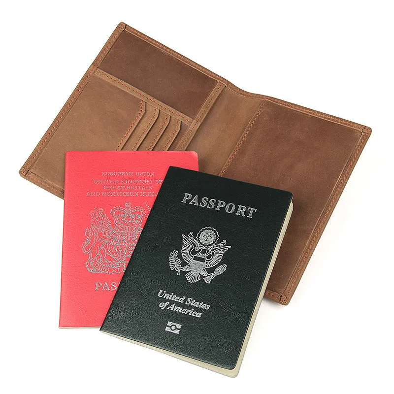 Vintage RFID Leather Passport Case 8190