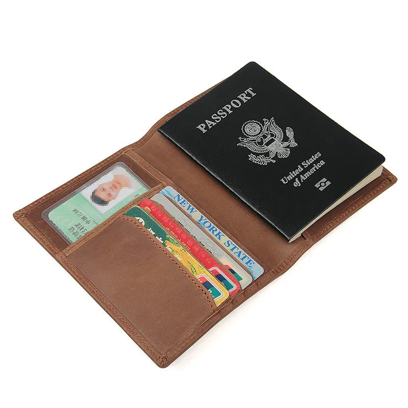 Vintage RFID Leather Passport Case 8190