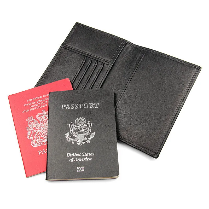 Vintage RFID Leather Passport Case 8190