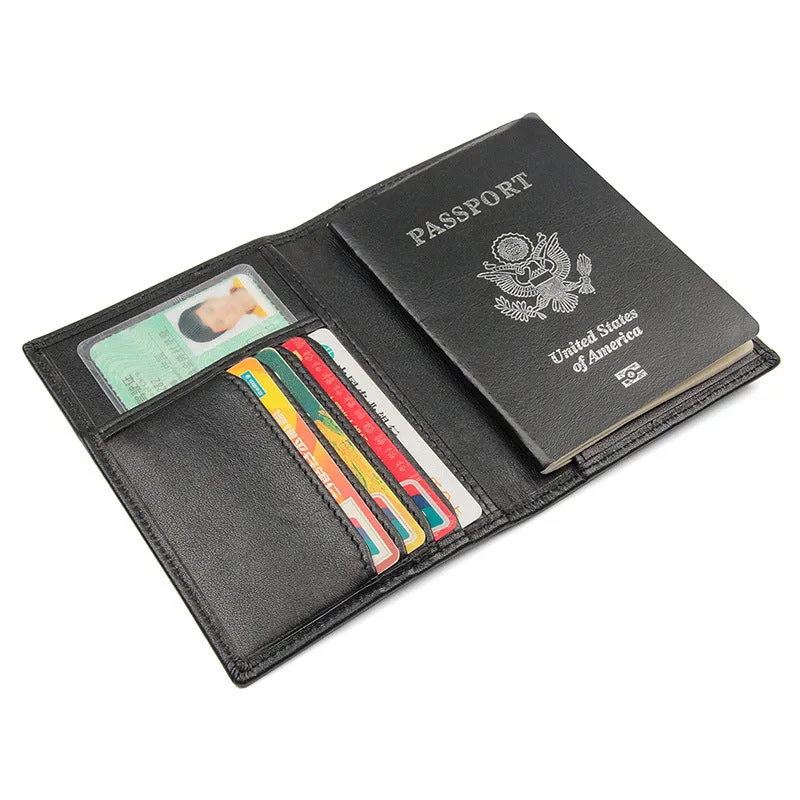 Vintage RFID Leather Passport Case 8190