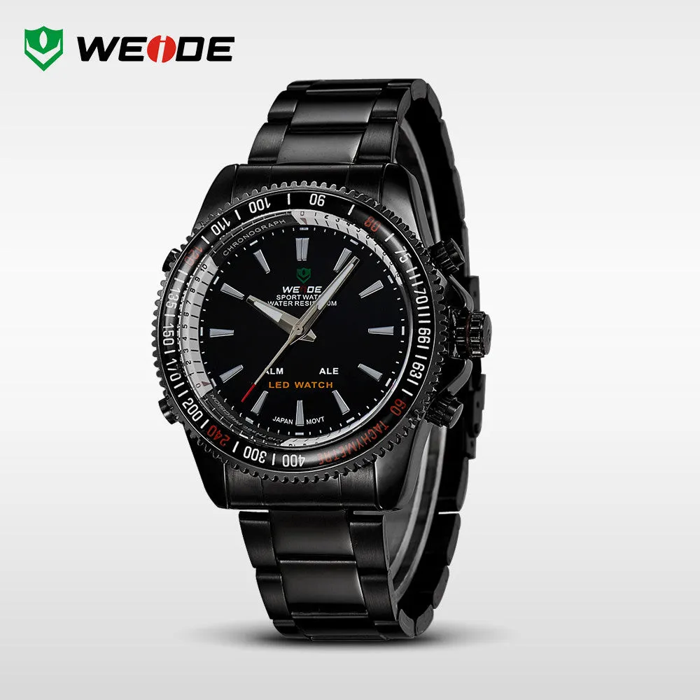 WEIDE Men Sports Military Watch Male Quartz Analog LED Digital 24hour Dispatch Waterproof Multifunction Mens Wristwatches