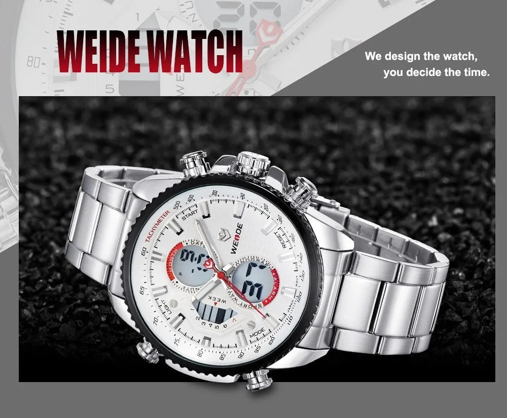 WEIDE Quartz Military Watches Sports Watch,Top Luxury Brand Business Men Watch Water Resistant Digital Watch