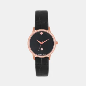 Women Black Analog Leather Watch L1034E-L3304