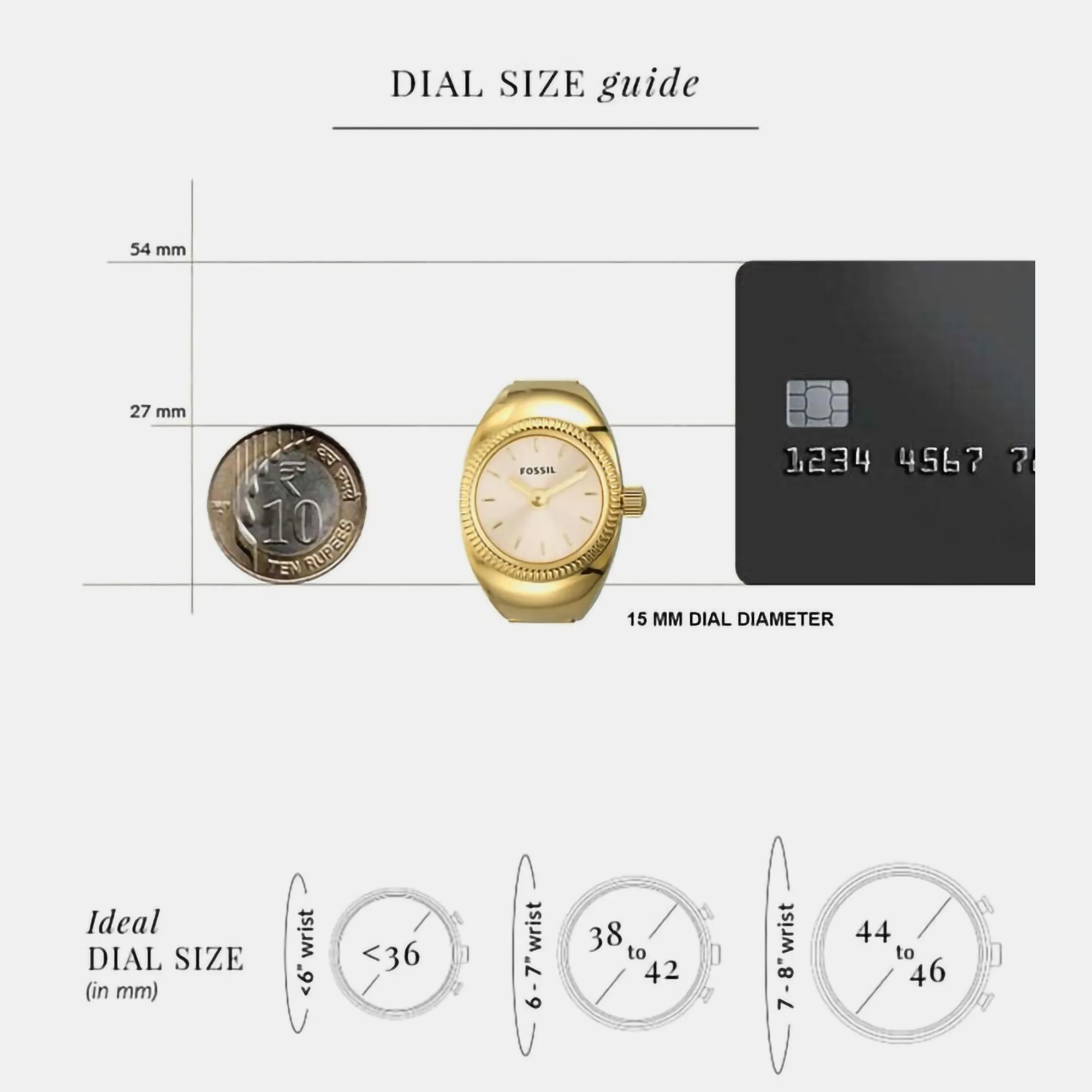 Women's Gold Analog Stainless Steel Watch Ring ES5246