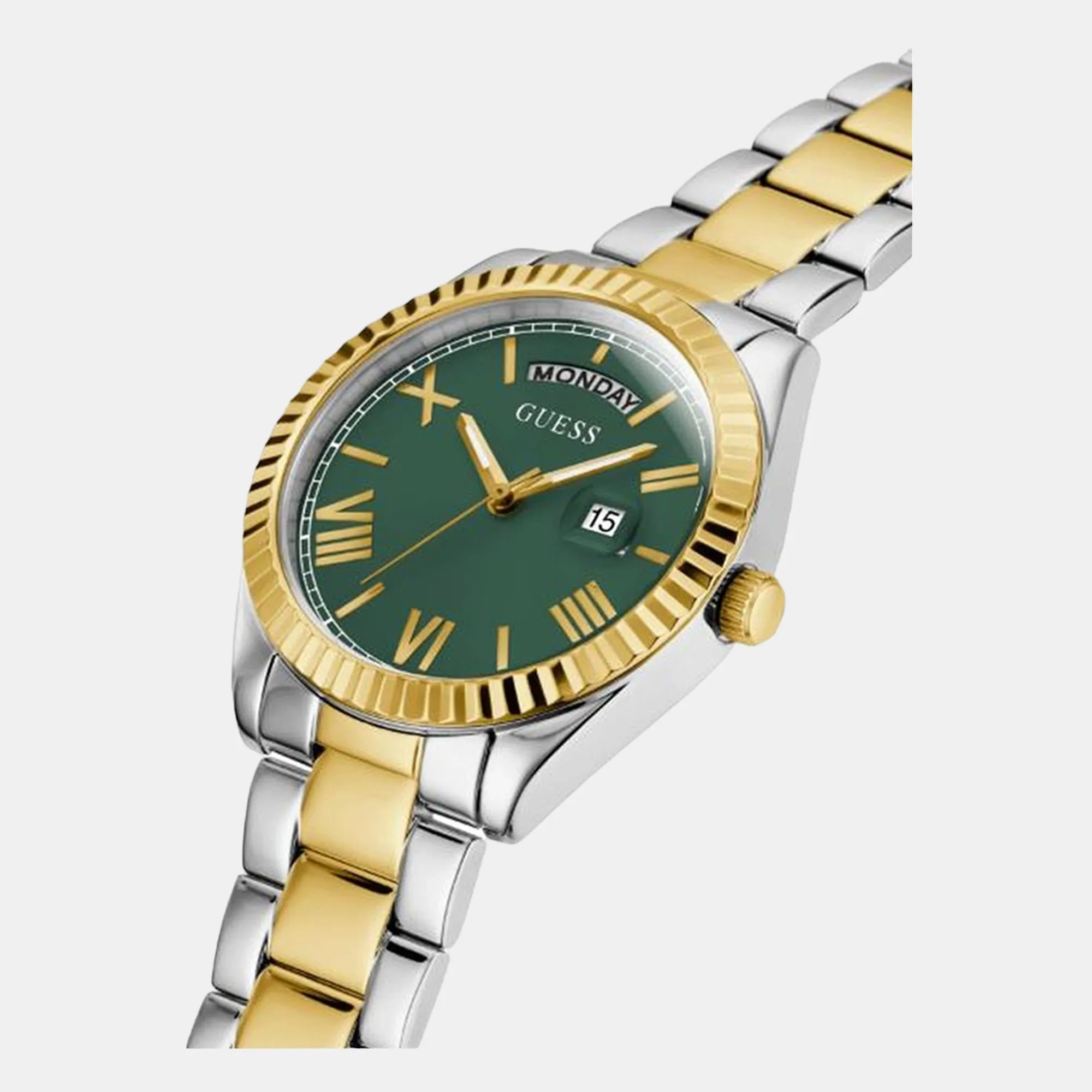 Women's Green Dial Analog Two Tone Stainless Steel Watch GW0308L5