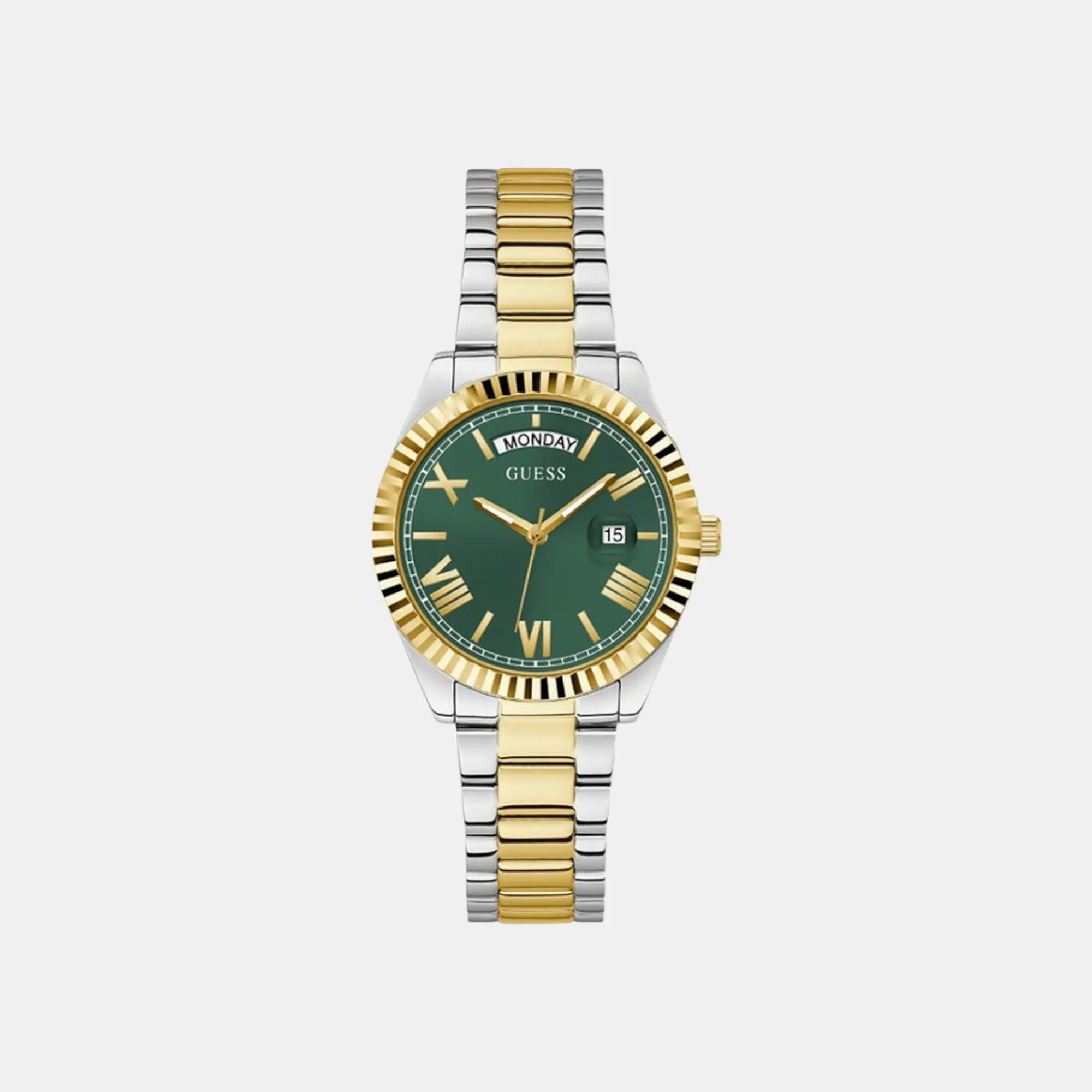 Women's Green Dial Analog Two Tone Stainless Steel Watch GW0308L5