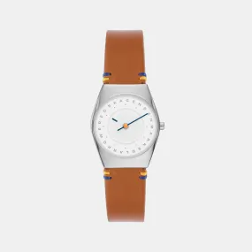 Women's White Analog Leather Watch SKW3086