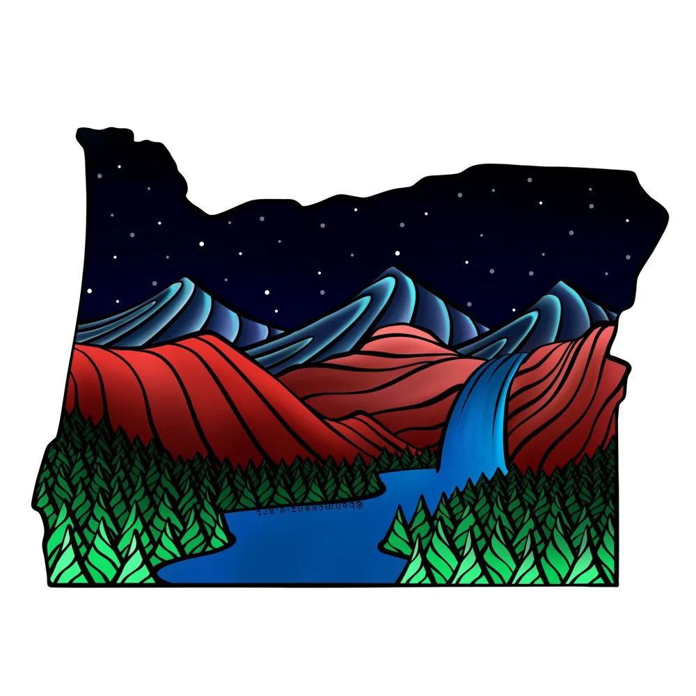 Wooden Phone Case | Outdoor Adventure - Oregon State Night Landscape