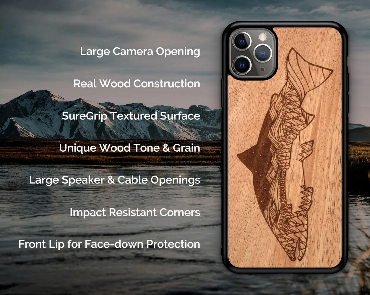 Wooden Phone Case | Outdoor Adventure - Oregon State Night Landscape