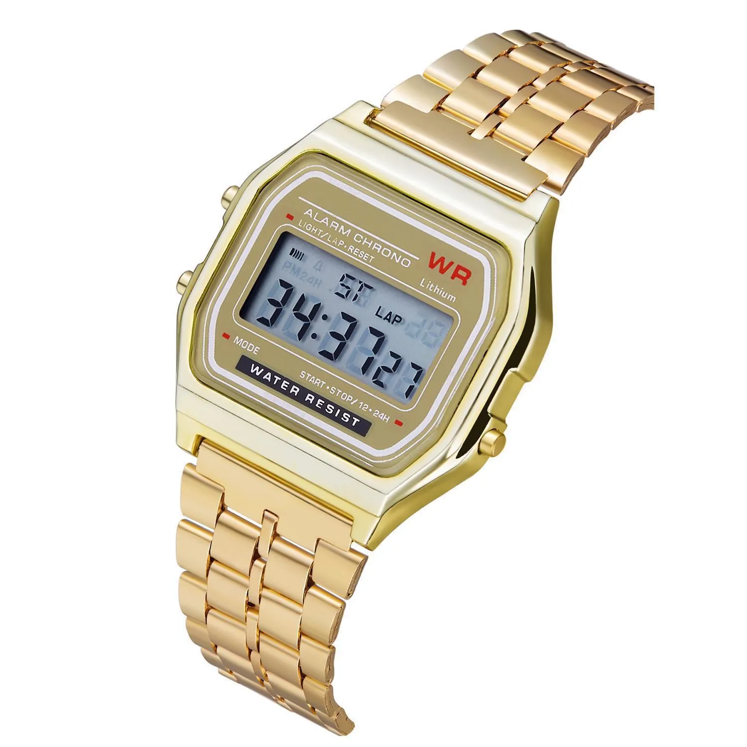 WR F91W Steel Band Electronic Watch - Classic & Durable Digital Timepiece