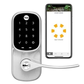 Yale Assure Lever, Wi-Fi Smart Door Lever (for doors with no deadbolt) - Works with Yale Access App, Amazon Alexa, Google Assistant, HomeKit, Phillips Hue and Samsung SmartThings, Nickel