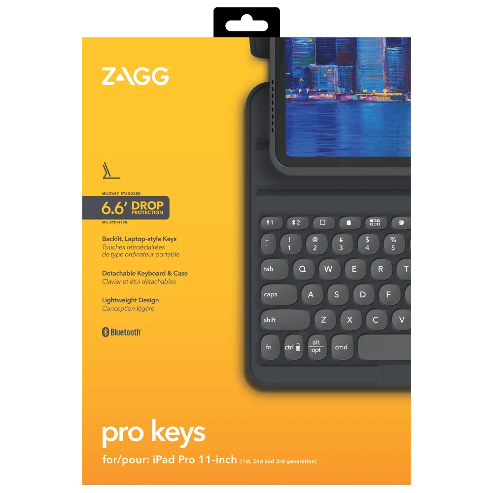 ZAGG Pro Keys Bluetooth Keyboard Case for Apple iPad Pro 11 (2021 / 2020 / 2018) by ZAGG